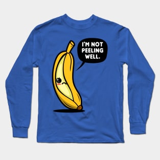 Cute Funny Kawaii Emo Sad Clever Pun Banana Emo Cartoon Long Sleeve T-Shirt
